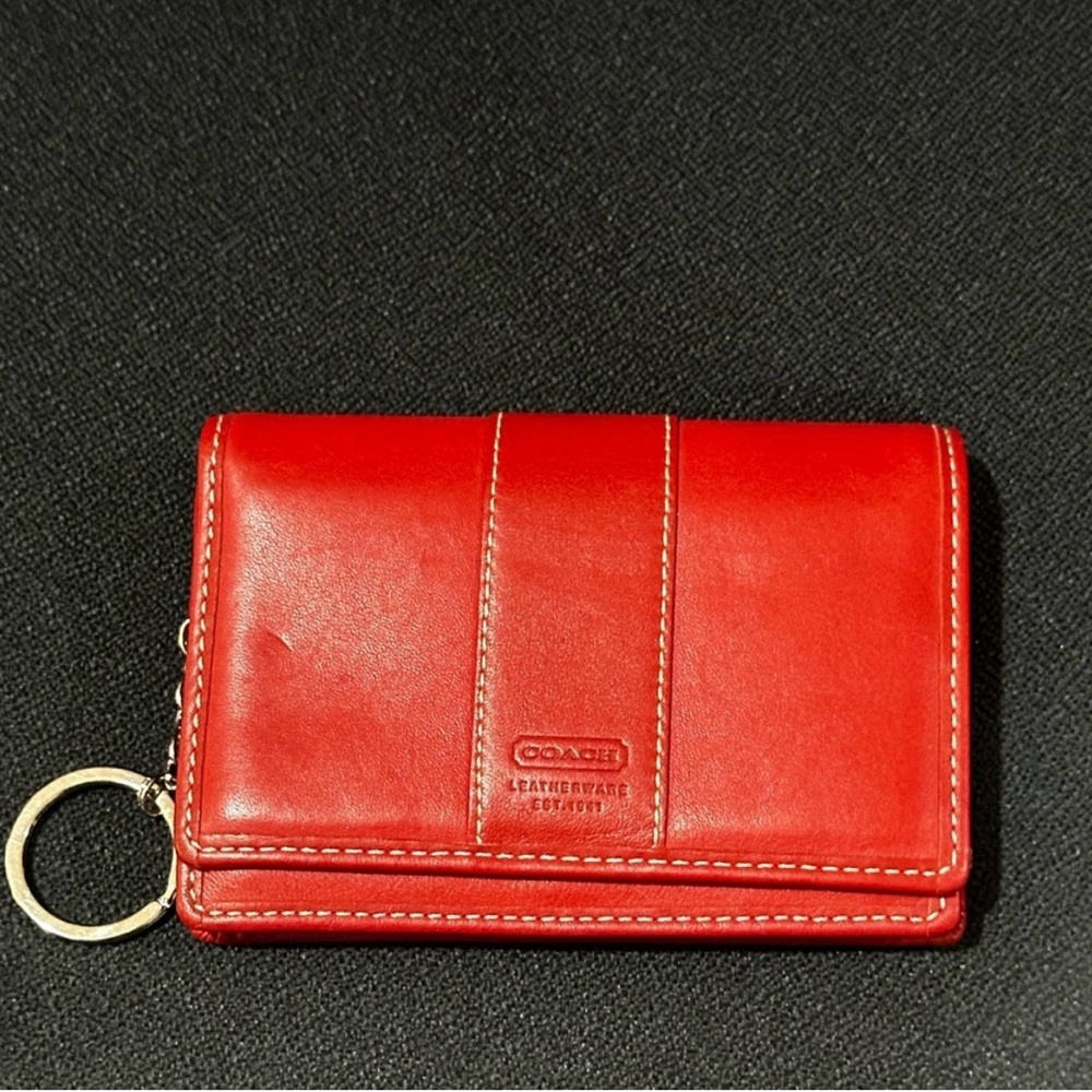 Coach leather small wallet/keychain